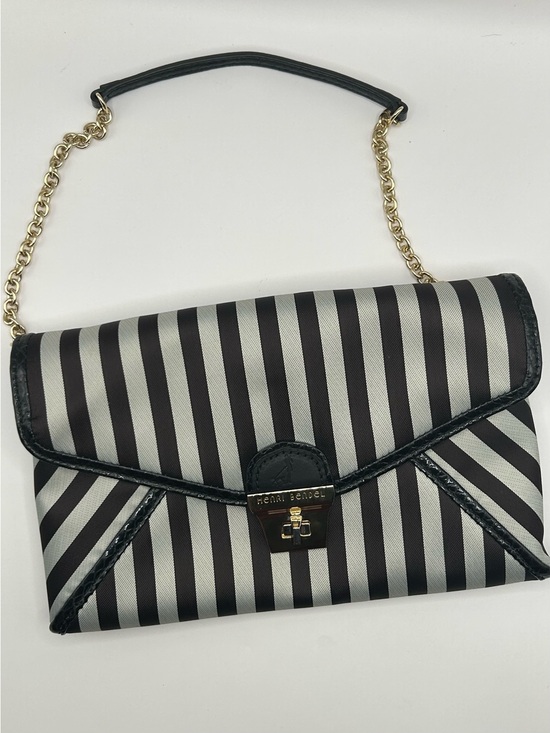 henri bendel Handbags - Henri Bendel Vintage  Black and White Striped Chain Shoulder Bag